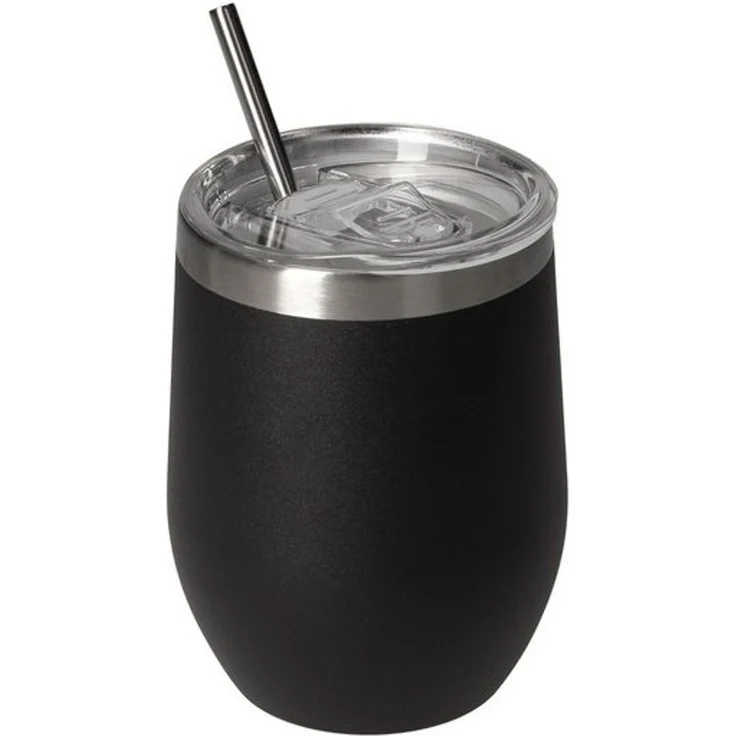 elasto Becher Weinbecher 350 ml Vinova Edelstahl Trinkbecher inkl. Strohhalm, robust, spülmaschinengeeignet, Sommer, Geschenk – Bild 4