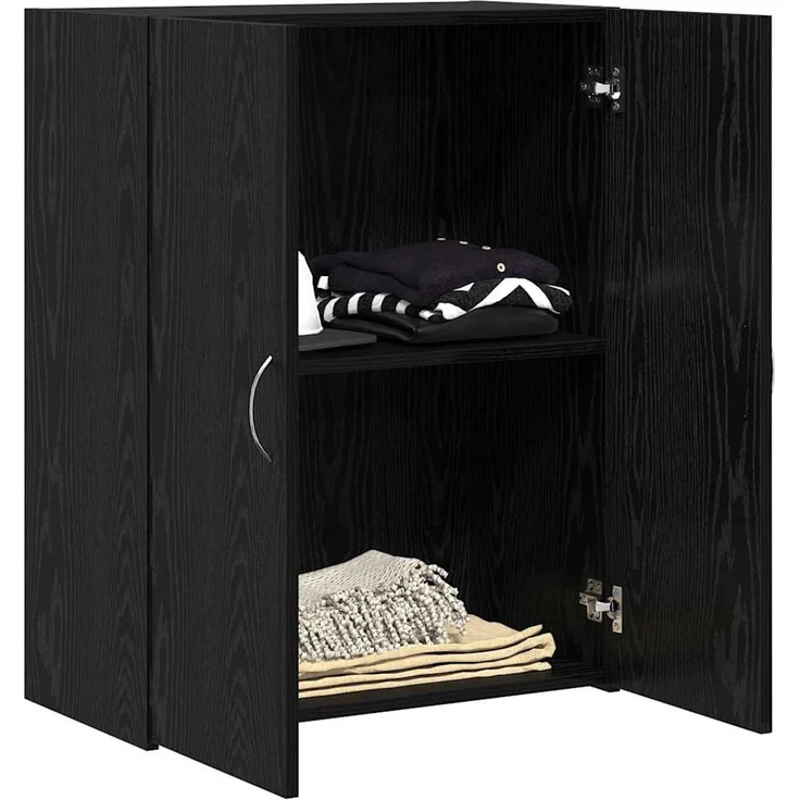 vidaXL Büroschrank Schwarz Eichen-Optik 70 x 32 x 77.5cm Holzwerkstoff 869122 – Bild 3