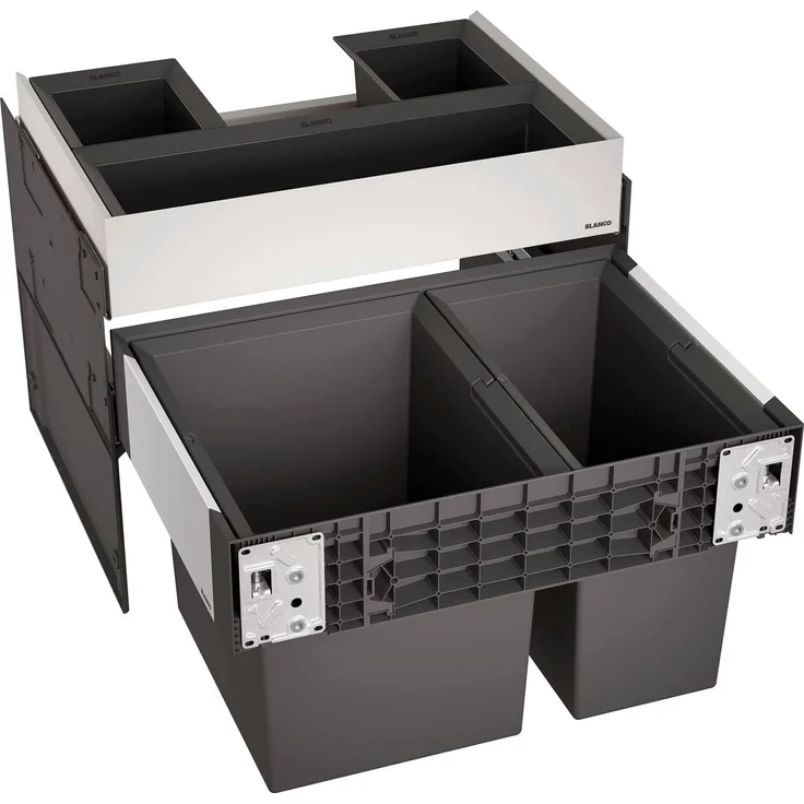 BLANCO 526208 SELECT II 60/2 ORGA Abfallsystem 49 Liter (1x 30 u. 1x 19) für 60 cm Schrankbreite / Frontanbindung – Bild 1