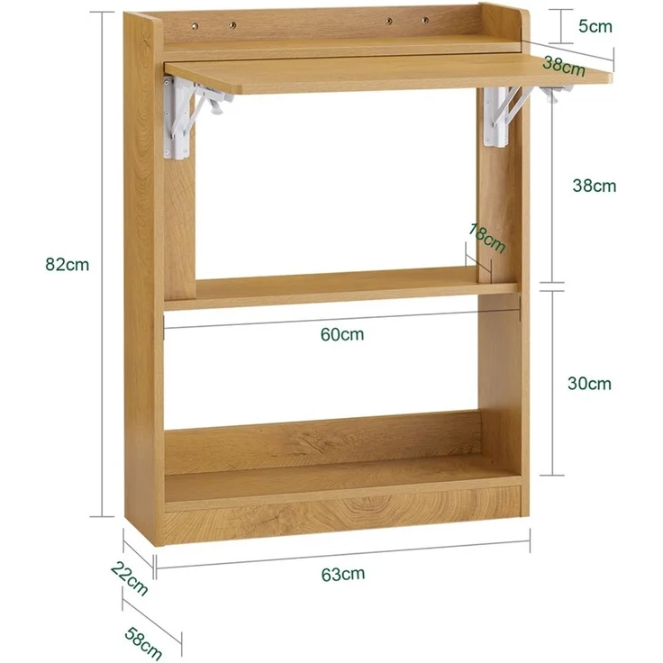 SoBuy FWT92-N Schreibtisch, Spanplatte, Melamin, Helle Eiche, 63 x 82 x 38 cm – Bild 3