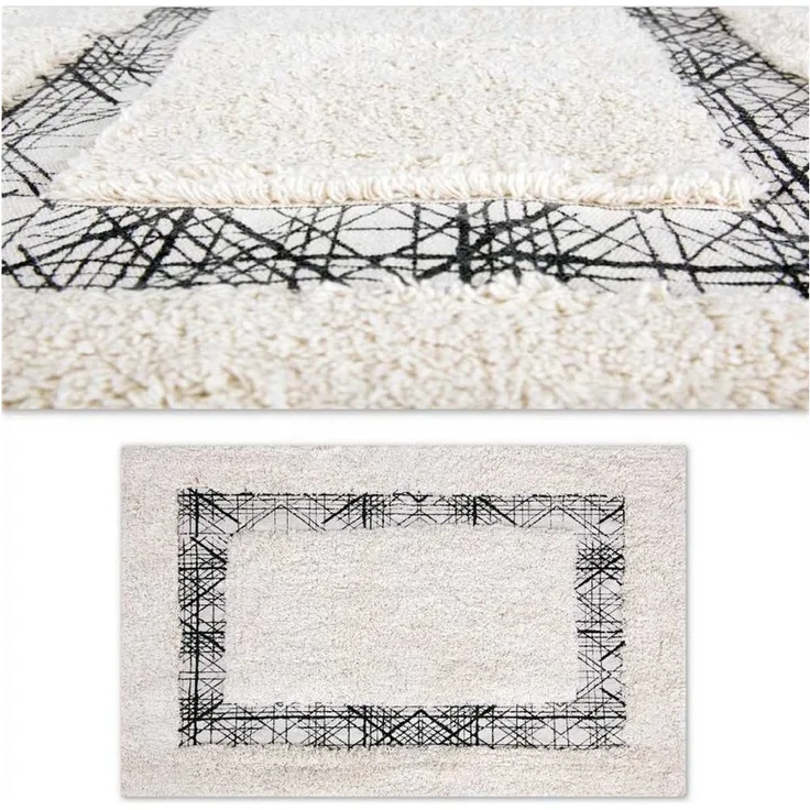 Bestlivings Badematte, Supersoft aus 100% Baumwolle, eckig, Natur/Hellbeige, verschiedene Größen und Designs
