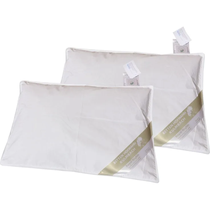 2 Stück Betten Hofmann Kinder Daunenkissen 40x60 cm Flachkissen 100% Daunen 60 g
