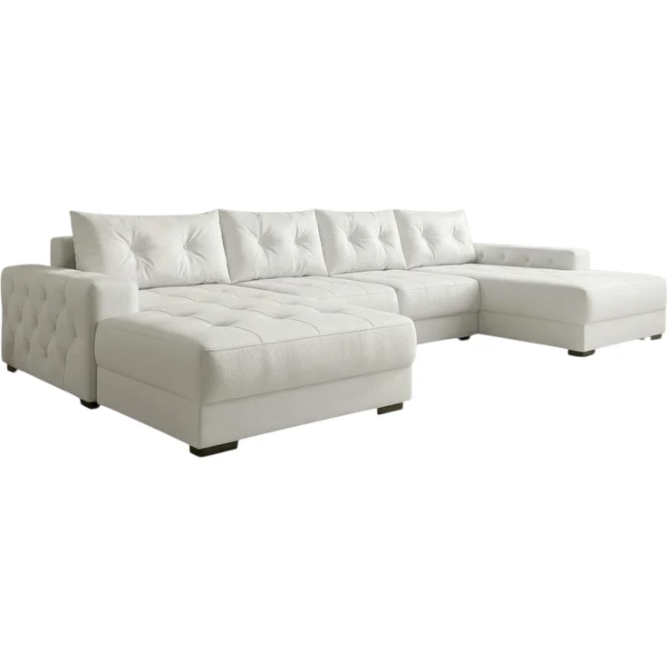 Ecksofa MODENA 320 cm x 185 cm – Stoff: ECO CAYENCE Weiss 1111 Farbe: Weiß – Bild 4
