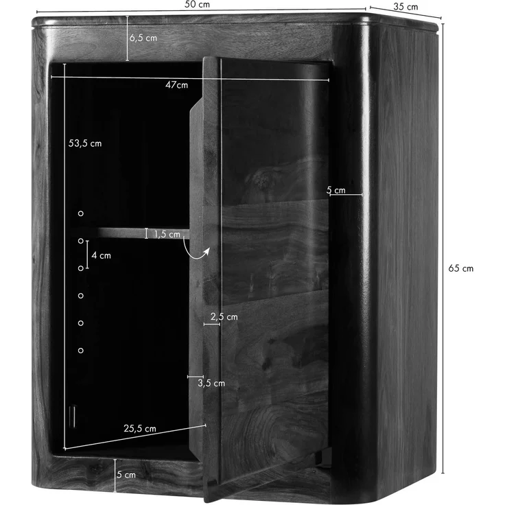 Hängeschrank Sheesham 50x35x65 walnuss lackiert TORONTO #318 – Bild 8
