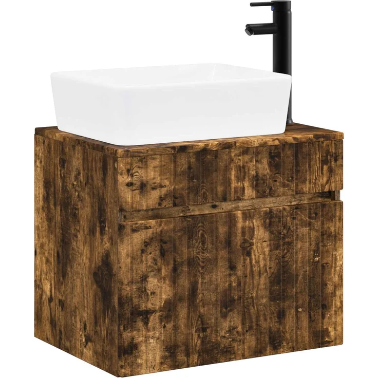 vidaXL Waschbeckenschrank Geräucherte Eiche 59 x 44,5 x 80 cm 3404305 – Bild 2