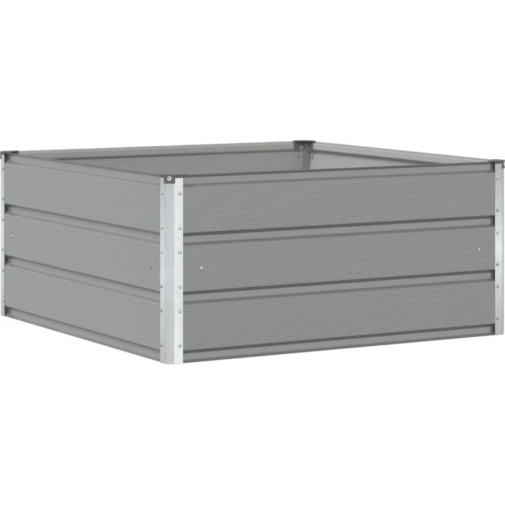 vidaXL Pflanzkübel Hellgrau 100 x 100 x 45 cm Stahl 42018130 – Bild 1