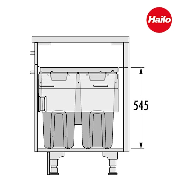 Hailo Wäschesammler 3270831 Laundry Carrier 60 LC Slide SC 80 Liter – Bild 4
