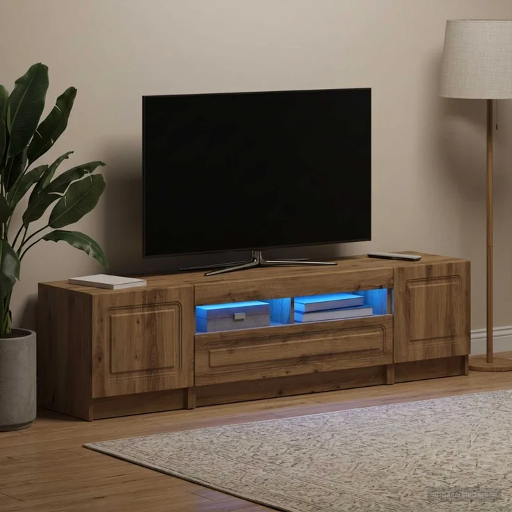 vidaXL LED-TV-Schrank UTRECHT 3 stk. Artisan-Eiche Holzwerkstoff 3417014 – Bild 1