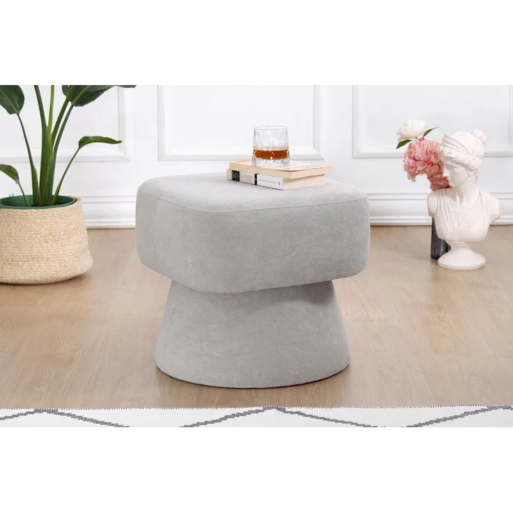 Hanah Home 'Mullin - Grey' Pouffe, Grau, 45 x 42 x 45 cm – Bild 1