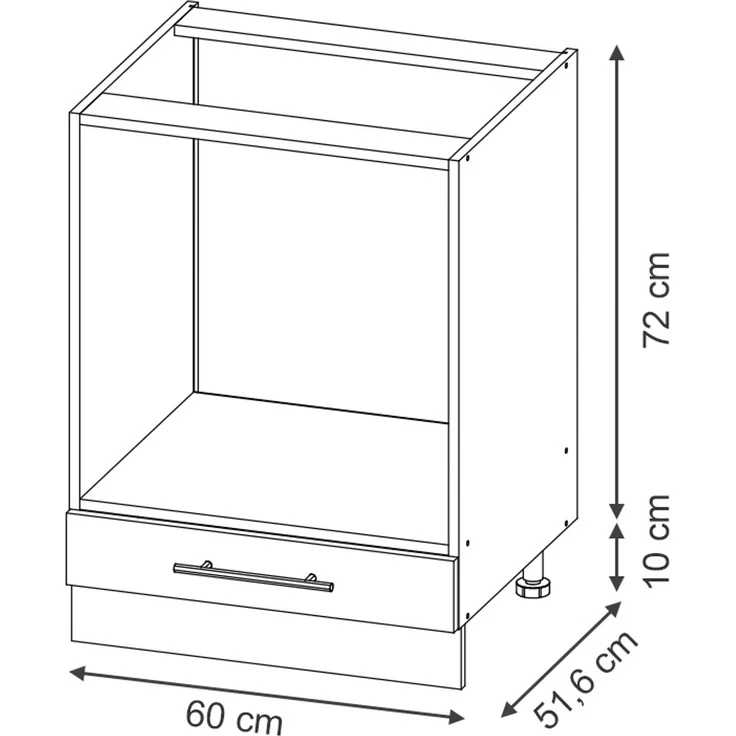 Herdumbauschrank Fame-Line Weiß Landhaus 60 cm , AP Eiche Vicco – Bild 3