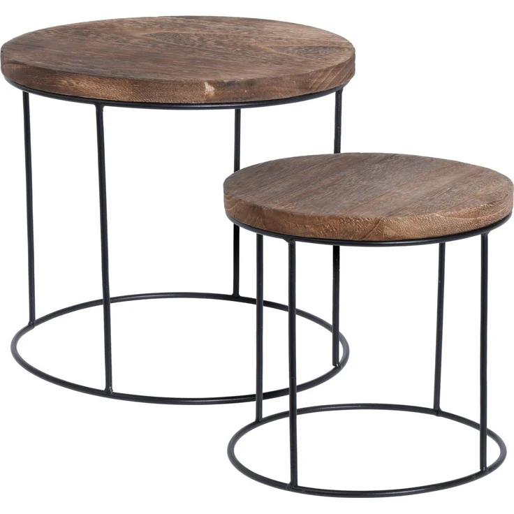 Spetebo Blumenhocker Blumenhocker 2-teilig mit dunkler Tischplatte (Set, 2 St, fertig montiert), 2er Set – Bild 5