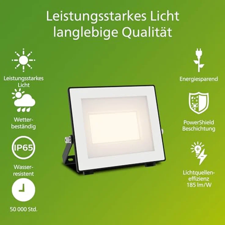 Philips Lois ultraeffizienter Flutlichtstrahler für den Außenbereich, exkl. Bewegungssensor, 14 Watt, 3000K weißes Licht, Anthrazit – Bild 2
