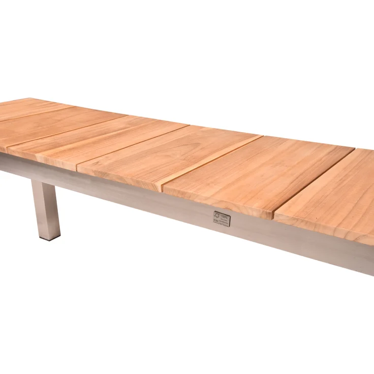 Garten-Sitzgruppe SOFIE 3-tlg. - Teak, Natur | Gartenmöbel-Set Gartengarnitur Garten-Essgruppe mit Stühlen und Esstisch – Bild 4