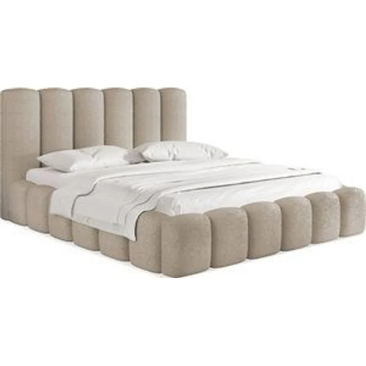 WFL GROUP Polsterbett Serenity mit Bettkasten und Lattenrost, Bettgestell, ohne Matratze (erhältlich in 5 Größen 120x200, 140x200, 160x200, 180x200, 200x200 cm), mit Stauraum, hohem Kopfteil, Boucle oder Samt Stoff, Made in EU – Bild 5