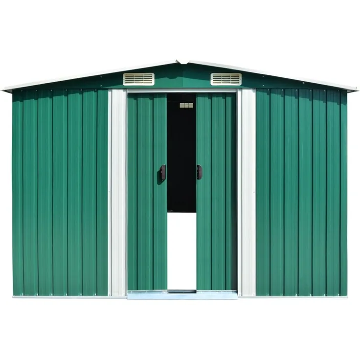 vidaXL Gerätehaus 257x298x178 cm Metall Grün 143340