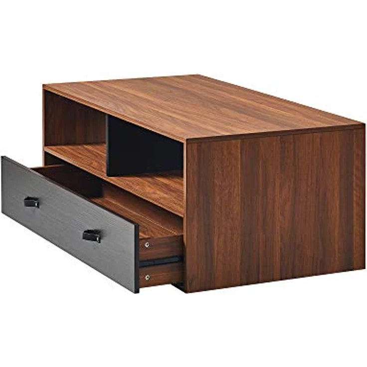 Teamson Home Henry Couchtisch, Braun, Holzwerkstoff, 60.3x45.7x45.7 cm, mit großer Tischfläche und Schublade – Bild 6
