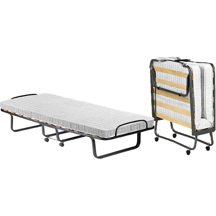 Dmora Tellus-Klappbett, Feldbett mit 12 Latten, inklusive Matratze, platzsparendes Kinderbett, 100 % Made in Italy, 80 x 190 x 37 cm – Bild 2