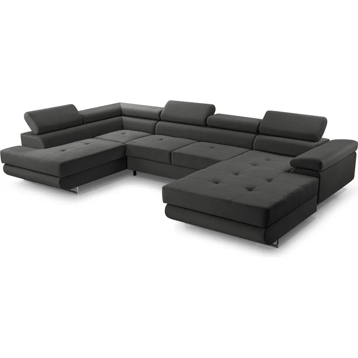 AX LIVING Arborio XL Wohnlandschaft XXL U Form Sofa Dunkelgrau 352cm L – Bild 2