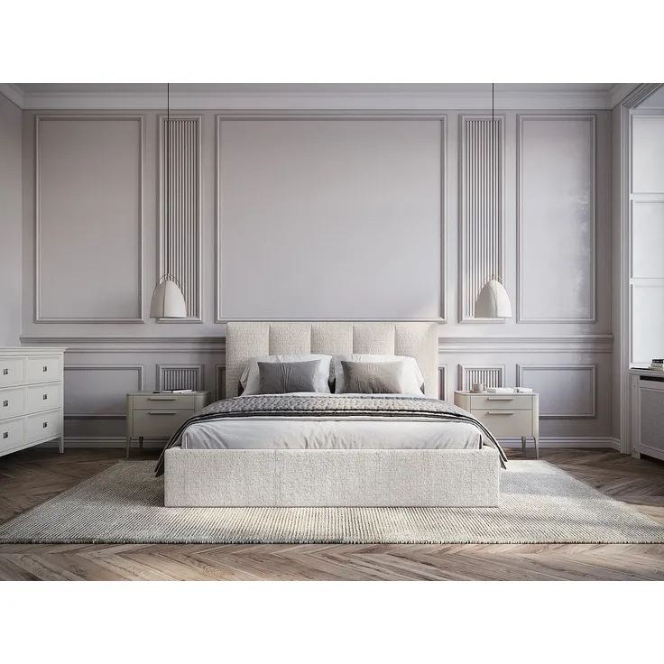 Vente-unique - KILACLO Bett Stoff Beige - B 213 cm x H 106 cm x L 170 cm – Bild 2