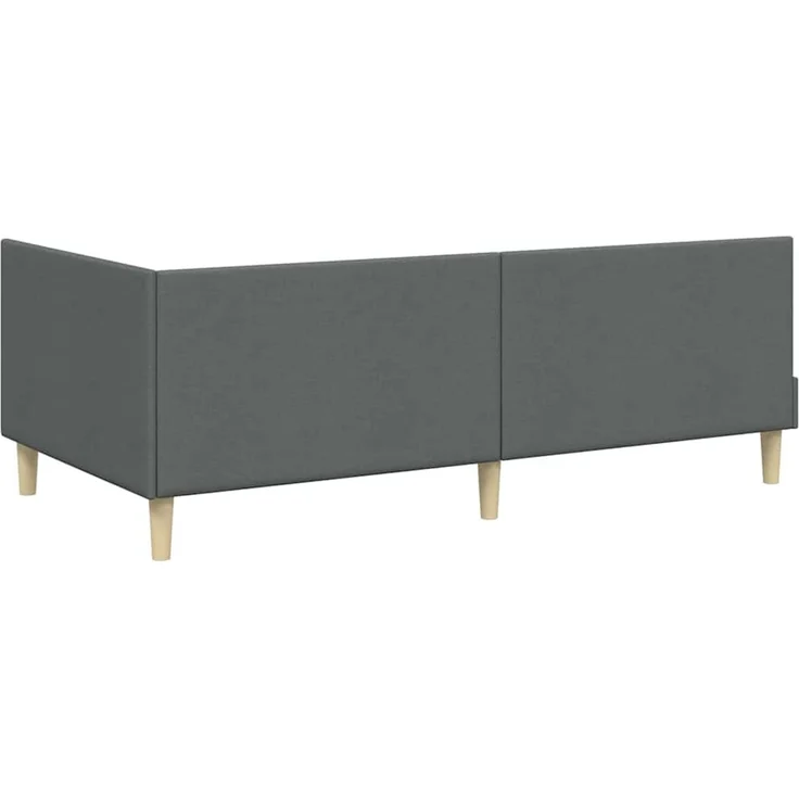 vidaXL Eckbettgestell mit Matratze 2 stk. Dunkelgrau 90 x 200 cm Stoff 3393742 – Bild 9