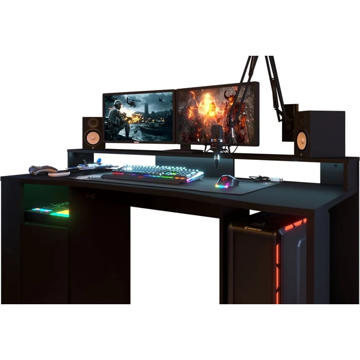 Parisot Gaming Set in schwarz Gamingtisch und Regal – Bild 5