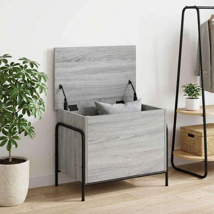 vidaXL Aufbewahrungsbox Sonoma-Grau 80 x 40 x 49,5 cm Holzwerkstoff 8013671 – Bild 1