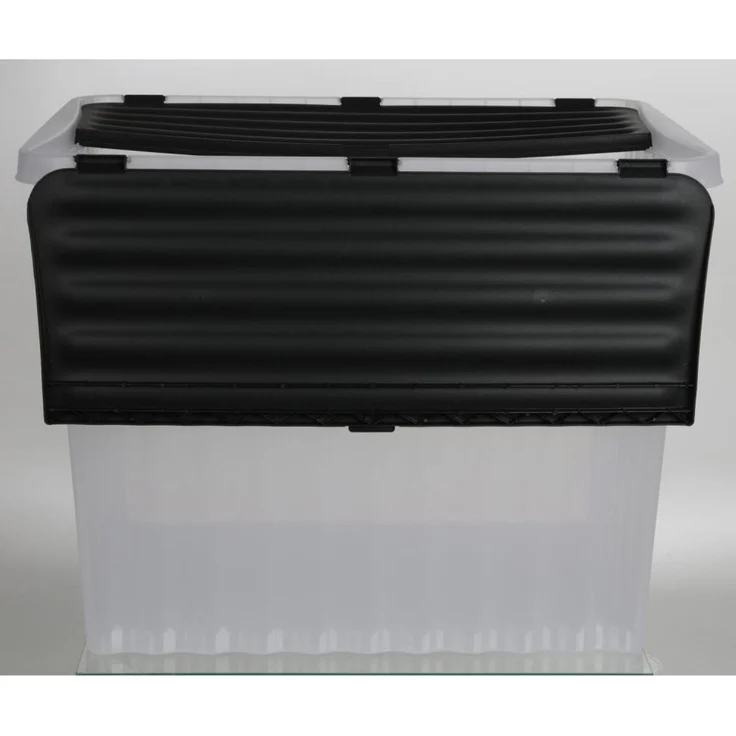 7x Wellenboxen 88L 60x45x45cm Deckel Transparent Aufbewahrung Spielzeugkiste – Bild 11