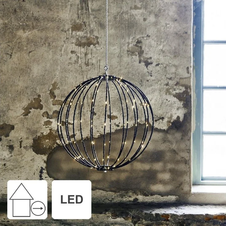 Star Trading 860-96 LED-3D-Kugel Mounty schwarz, ca. 40x40 cm, Kunststoff,126 warmwhite LED, 8 Funktionen,outdoor, Trafo, faltbar, – Bild 2