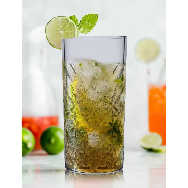 Pasabahce Timeless Trinkgläser Set, Glas grau, Set aus 4 Longdrinkgläsern