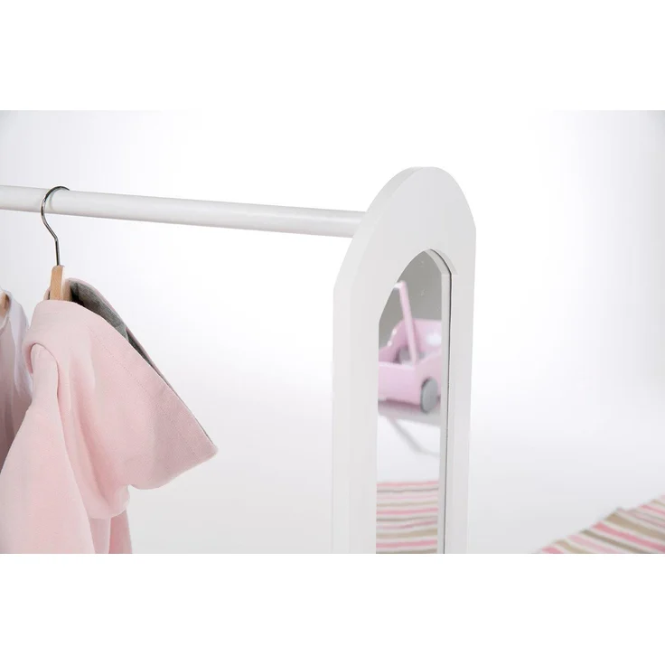 roba Garderobe - Kleiderständer - Regal - Kleiderstange - Spiegel - Holz - Weiß lackiert – Bild 3