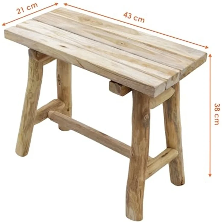 Spetebo Blumenhocker Teakholz Blumenhocker natur rechteckig - 43 x 38 cm (Anzahl, 1 St, Stück), Lieferung erfolgt fertig montiert – Bild 3
