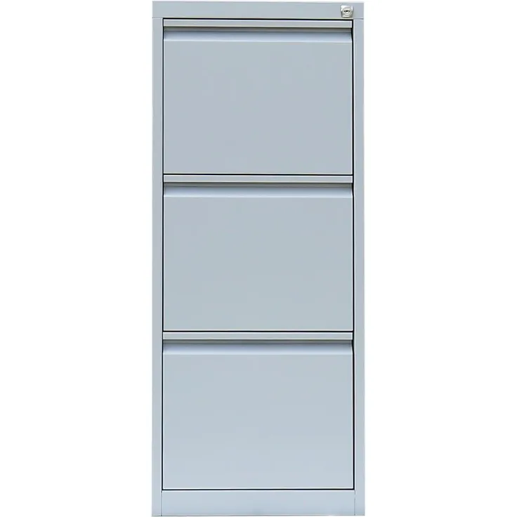 Stahl Büro Hängeregistratur Schrank Bürocontainer 101 x 40 x 62 cm (HxBxT) mit 3 Schüben, einbahnig Lichtgrau 560310