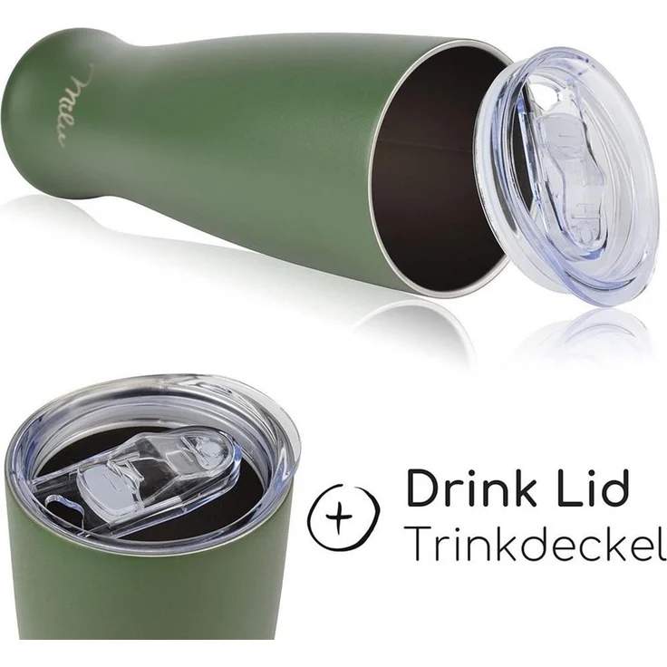 Milu Bierglas Weizenbierglas mit Deckel, Edelstahl, 500 ml, isoliert mit Deckel – Bild 4