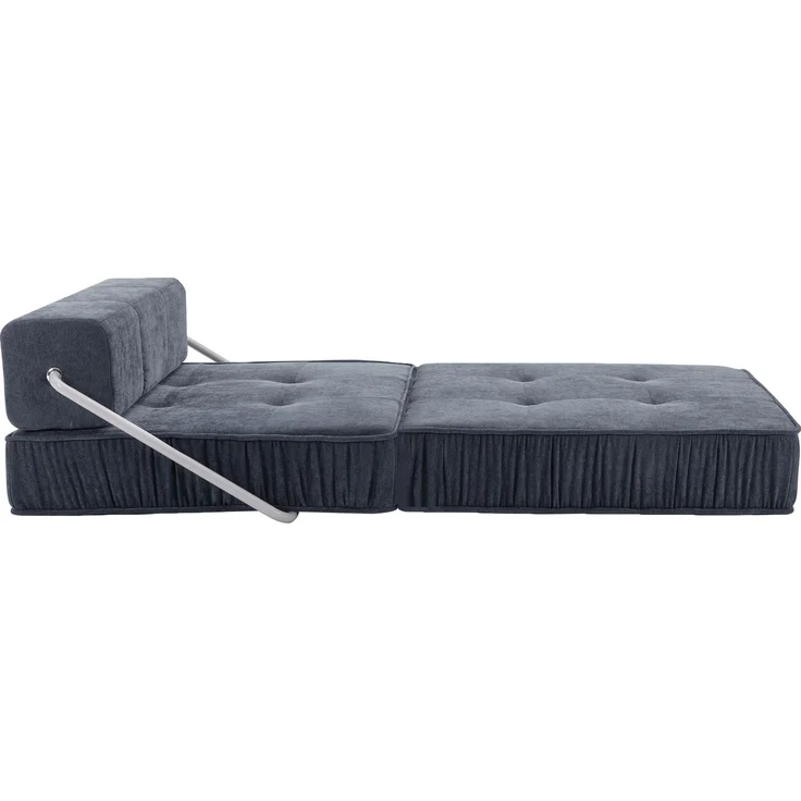 ZUBALIYA SchlafSofa mit Chenille - Bezug, modular aufgebaut, mit Schaumstoffpolsterung, mit rutschfester Basis, Dunkelgrau – Bild 13
