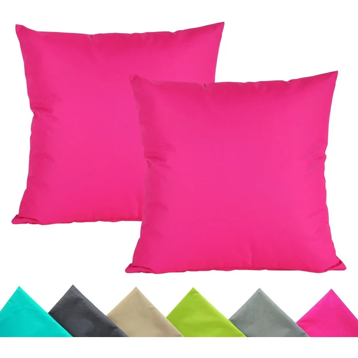 JACK Kissenbezüge 2er Set 40x40cm Outdoor Wasserfest, (2 Stück), 2x Kissenhülle, strapazierfähig, wasserabweisend, Innen & Außen – Bild 1