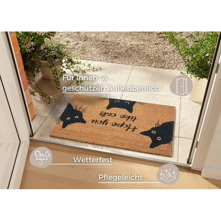 HANSE Home Fußmatte Mix Mats Kokos Cat Fan, Türmatte, rechteckig, Höhe: 15 mm, Kokos, Schmutzfangmatte, Outdoor, Rutschfest, Innen, Kokosmatte, Flur – Bild 2