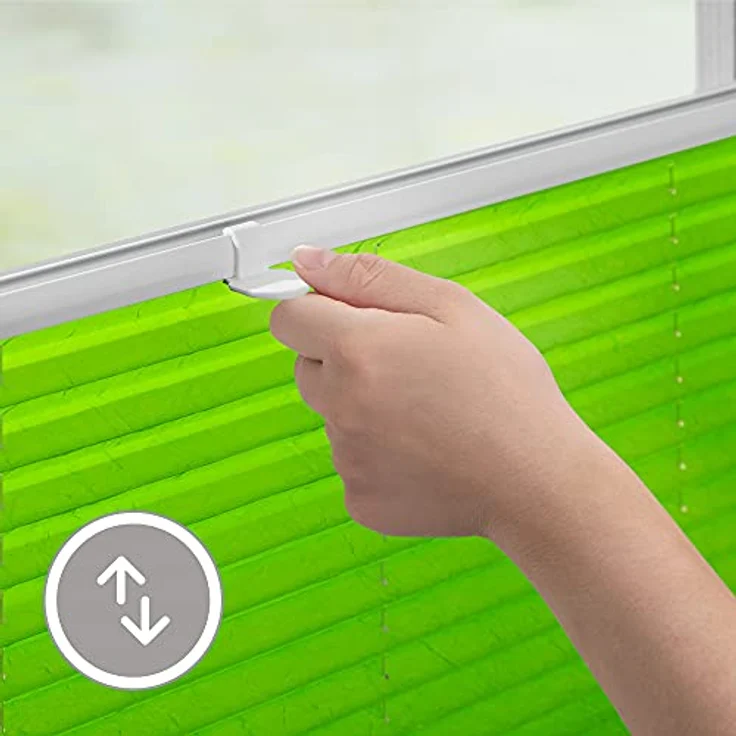 Lichtblick Sonnenschutzsysteme GmbH Plissee Nizza 80 cm x 210 cm (BxL) Grün Tageslicht; einfache Installation mit Klemmträgern; verspannt – Bild 5
