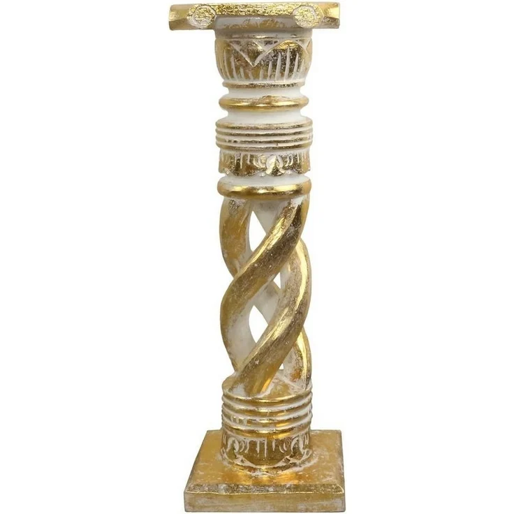 Oriental Galerie Blumenhocker Gedrehte Säule Antik Gold 60 cm klein (1 St) – Bild 5