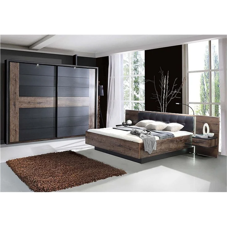 Forte Schlafzimmer-Set Schlafzimmerset 1 Bellevue Schwarzeiche und Schlammeiche – Bild 3