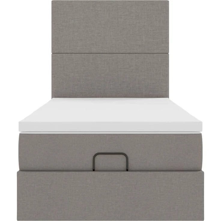 vidaXL Ottoman-Bett mit Matratze & LEDs Taupe 100x200 cm Stoff 3313903 – Bild 6