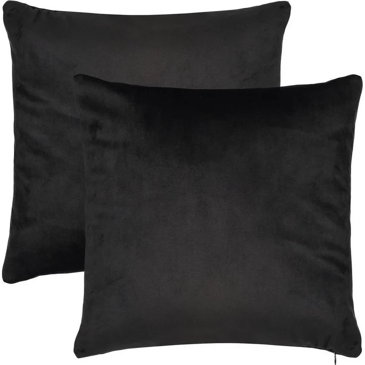 Barbons Kissenbezug 40x40 2er Set – Samt Dekokissenbezug weiche Kissenbezüge Kissenhülle mit Reißverschluss Kopfkissenbezug (40x40, Schwarz) – Bild 5