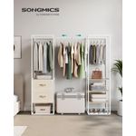 Songmics Kleiderschrank Kleiderständer hochbelastbar, 2 Schubladen, 4 Ablagen