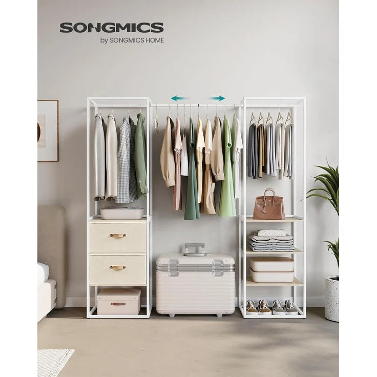 Songmics Kleiderschrank Kleiderständer hochbelastbar, 2 Schubladen, 4 Ablagen – Bild 1