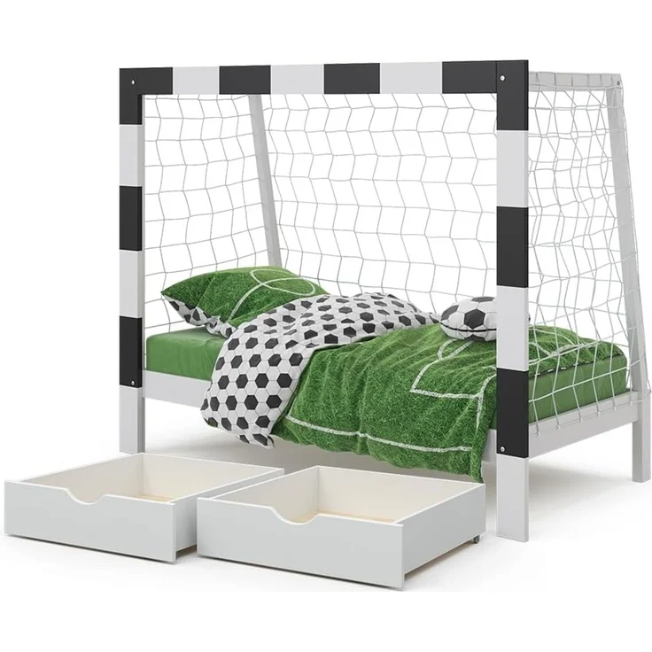 Kinderbett Football goal Weiß 80x160 cm mit Schublade Vitalispa – Bild 7