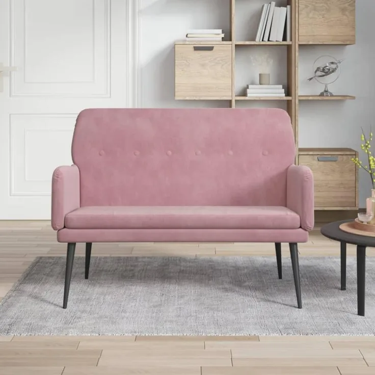 vidaXL Sitzbank Rosa 108x79x79 cm Samt 351417