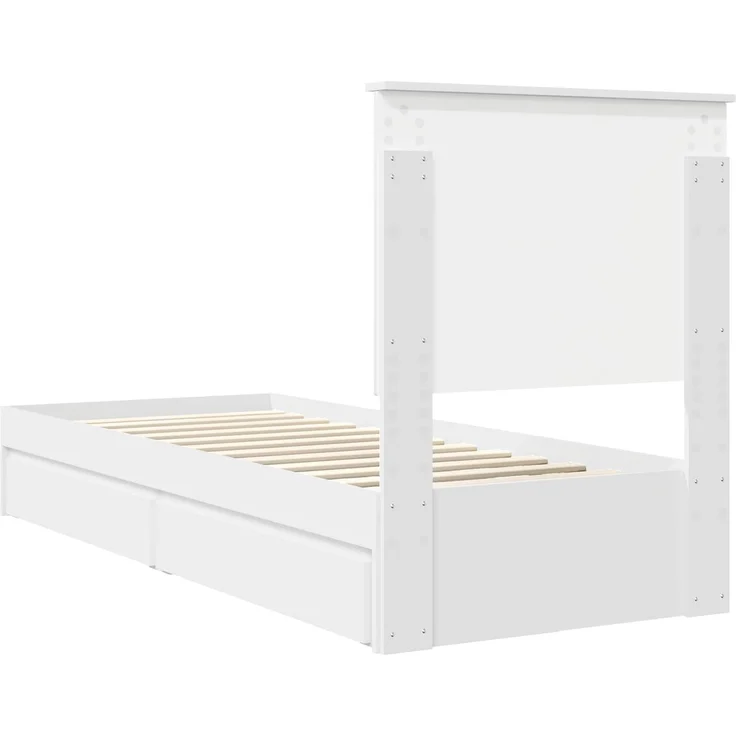 vidaXL Aufbewahrungsbett mit Kopfteil Weiß 75 x 190 cm Holzwerkstoff 3411257 – Bild 9