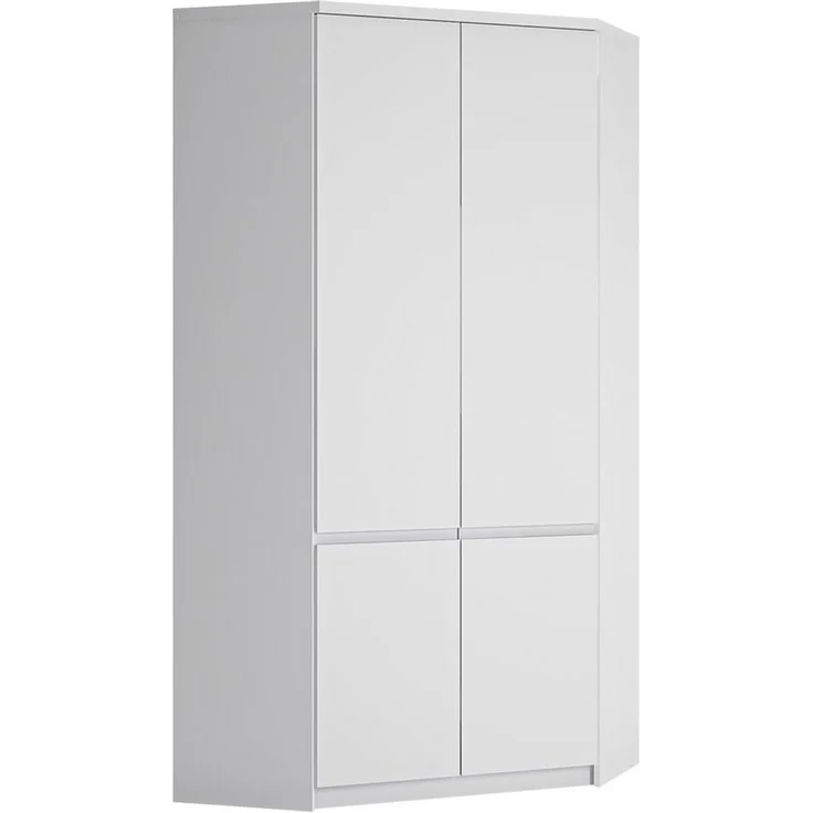 Eckkleiderschrank in weiß FORTALEZA-129, B/H/T ca. 95/200/95 cm – Bild 5