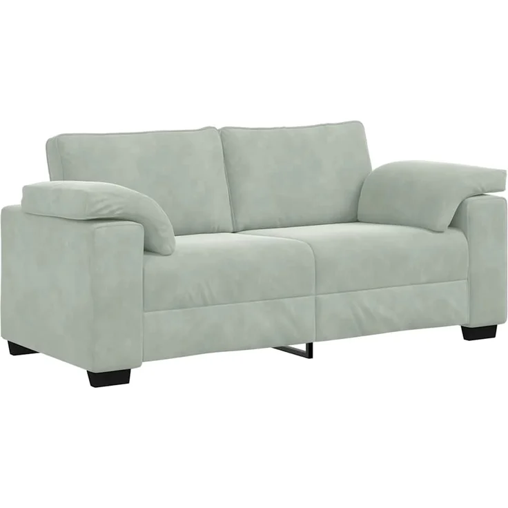 vidaXL Zweisitzer-Sofa Hellgrau 180x77x82 cm Samt 4105267 – Bild 1