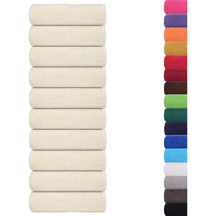 vidaXL Waschtücher FROGN 10 Stk. Creme 30x30 cm 360 g/m² 136994 – Bild 2