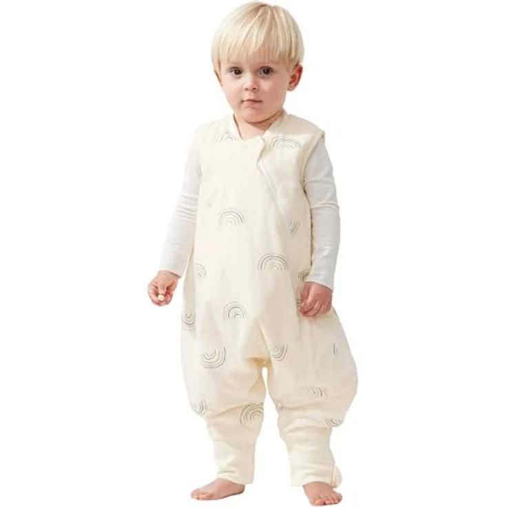 Duomiaomiao Baby Schlafsack, 1x Ganzjahresschlafsack, 1.5tog Kleiner Regenbogen, 85cm / Baby Körpergröße 90-100cm, Baumwolle – Bild 2